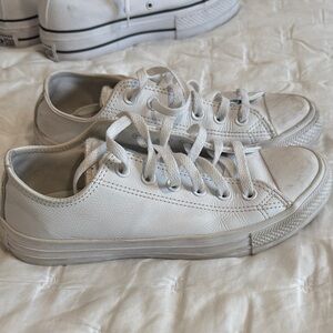 Converse White Low Top Leather Sneakers